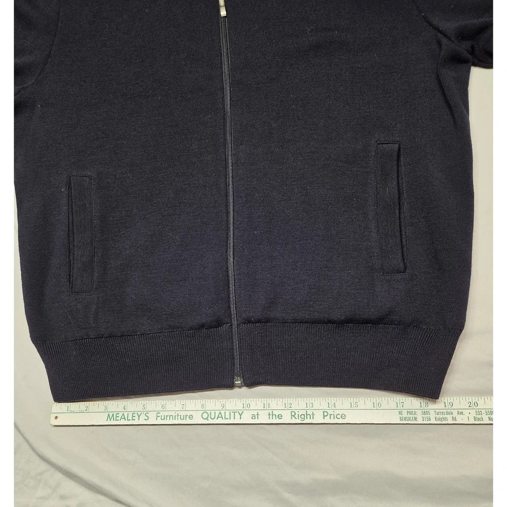 NWOT Saint James Depuis 1889 Full-Zip Wool Sweater Navy Sailor Stripe 46/XL